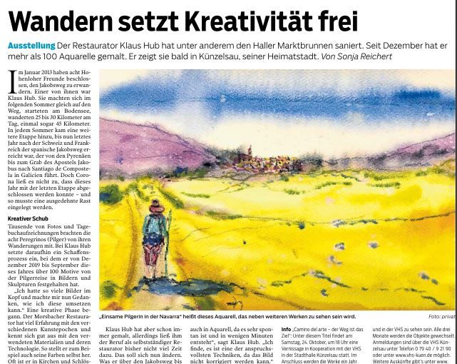 Haller Tagblatt Pressebericht Camino del arte